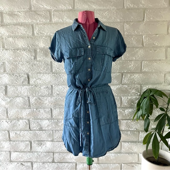 Thread & Supply Denim Shirt Dress Light Blue - Picture 2 of 4